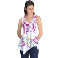 Musical Notes Pink Sleeveless Tunic