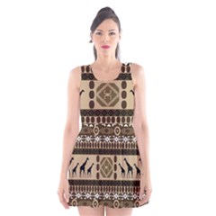 African Vector Patterns  Scoop Neck Skater Dress