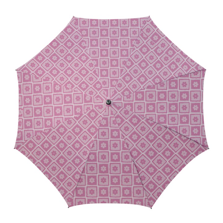 Plaid Floral Flower Pink Golf Umbrellas