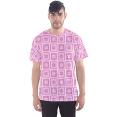 Plaid Floral Flower Pink Men s Sport Mesh Tee