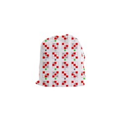 Permutations Dice Plaid Red Green Drawstring Pouches (xs)  by Alisyart