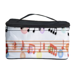 Notes Tone Music Rainbow Color Black Orange Pink Grey Cosmetic Storage Case