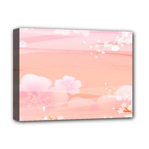 Season Flower Floral Pink Deluxe Canvas 16  X 12  