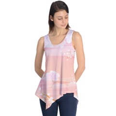 Season Flower Floral Pink Sleeveless Tunic