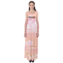 Season Flower Floral Pink Empire Waist Maxi Dress