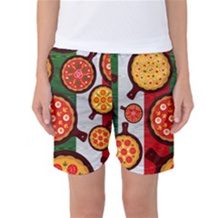 Pizza Italia Beef Flag Women s Basketball Shorts