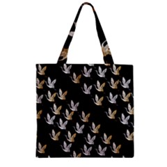 Goose Swan Gold White Black Fly Zipper Grocery Tote Bag