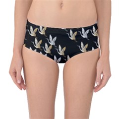 Goose Swan Gold White Black Fly Mid-waist Bikini Bottoms