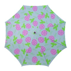 Spring Flower Tulip Floral Leaf Green Pink Golf Umbrellas