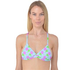 Spring Flower Tulip Floral Leaf Green Pink Reversible Tri Bikini Top by Alisyart