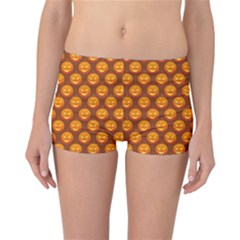 Pumpkin Face Mask Sinister Helloween Orange Reversible Bikini Bottoms by Alisyart