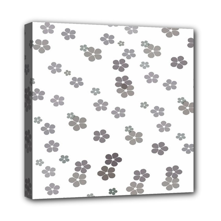 Flower Grey Jpeg Mini Canvas 8  x 8 