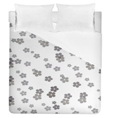 Flower Grey Jpeg Duvet Cover (queen Size)