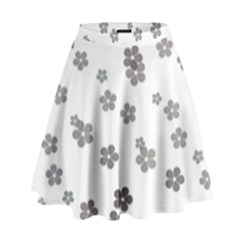 Flower Grey Jpeg High Waist Skirt