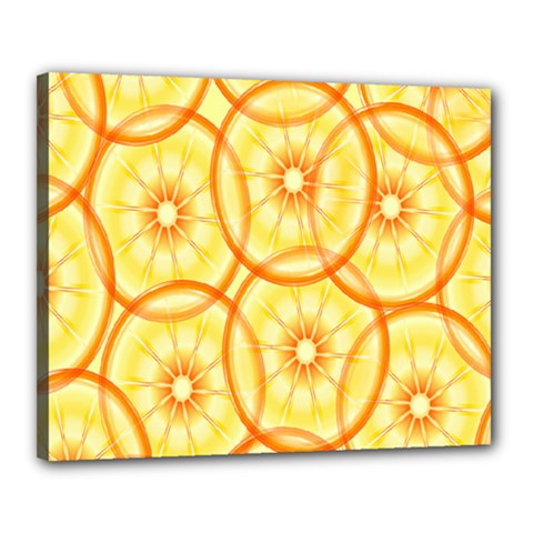 Lemons Orange Lime Circle Star Yellow Canvas 20  X 16  by Alisyart