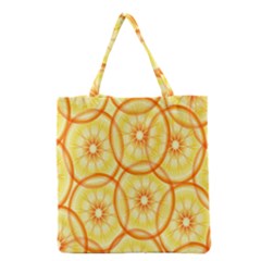 Lemons Orange Lime Circle Star Yellow Grocery Tote Bag