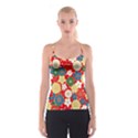 Season Flower Rose Sunflower Red Green Blue Spaghetti Strap Top View1