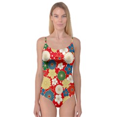 Season Flower Rose Sunflower Red Green Blue Camisole Leotard 