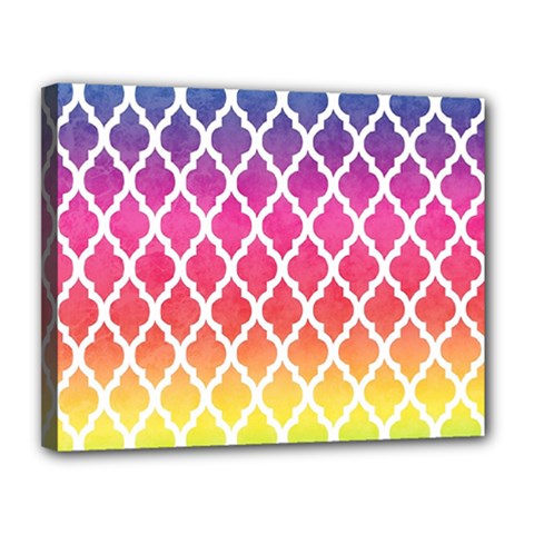 Colorful Rainbow Moroccan Pattern Canvas 14  X 11  by Amaryn4rt