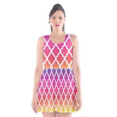 Colorful Rainbow Moroccan Pattern Scoop Neck Skater Dress