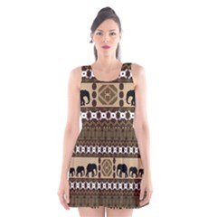 African Vector Patterns  Scoop Neck Skater Dress by Amaryn4rt