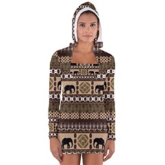 African Vector Patterns  Women s Long Sleeve Hooded T-shirt by Amaryn4rt