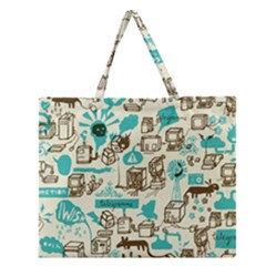 Telegramme Zipper Large Tote Bag by Amaryn4rt