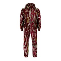 Crewel Fabric Tree Of Life Maroon Hooded Jumpsuit (kids) by Amaryn4rt