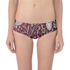 Crewel Fabric Tree Of Life Maroon Classic Bikini Bottoms by Amaryn4rt