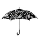 Vector Classical trAditional Black And White Floral Patterns Hook Handle Umbrellas (Small) View3