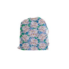 Plumeria Bouquet Exotic Summer Pattern  Drawstring Pouches (small) 