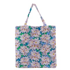 Plumeria Bouquet Exotic Summer Pattern  Grocery Tote Bag by BluedarkArt