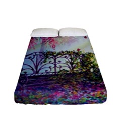 Bench In Spring Forest Fitted Sheet (full/ Double Size)