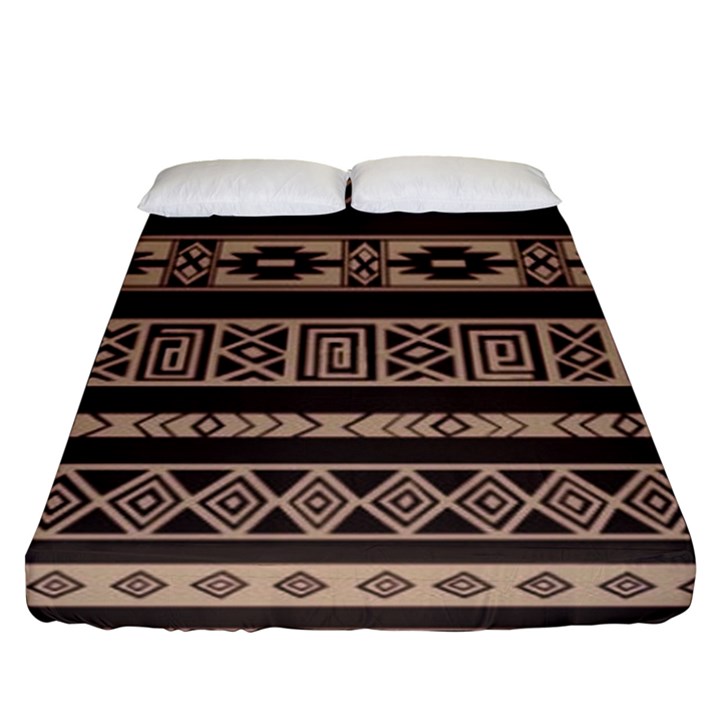 Ethnic Pattern Vector Fitted Sheet (Queen Size)