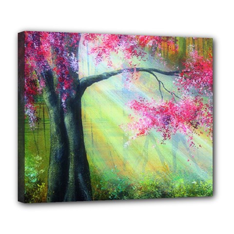 Forests Stunning Glimmer Paintings Sunlight Blooms Plants Love Seasons Traditional Art Flowers Sunsh Deluxe Canvas 24  X 20   by Amaryn4rt