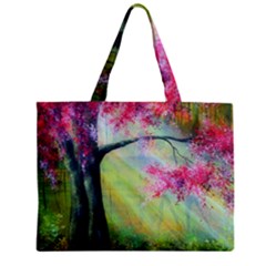 Forests Stunning Glimmer Paintings Sunlight Blooms Plants Love Seasons Traditional Art Flowers Sunsh Zipper Mini Tote Bag by Amaryn4rt