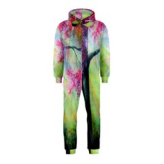 Forests Stunning Glimmer Paintings Sunlight Blooms Plants Love Seasons Traditional Art Flowers Sunsh Hooded Jumpsuit (Kids)