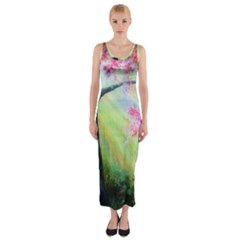 Forests Stunning Glimmer Paintings Sunlight Blooms Plants Love Seasons Traditional Art Flowers Sunsh Fitted Maxi Dress by Amaryn4rt