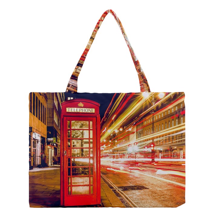 Telephone Box London Night Medium Tote Bag