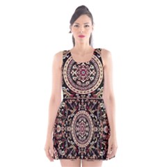 Vectorized Traditional Rug Style Of Traditional Patterns Scoop Neck Skater Dress