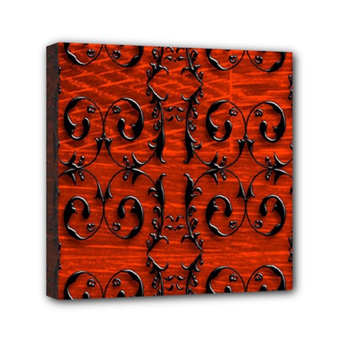 3d Metal Pattern On Wood Mini Canvas 6  X 6  by Amaryn4rt