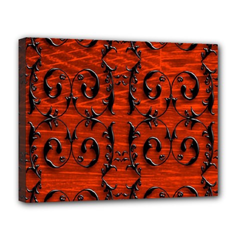 3d Metal Pattern On Wood Canvas 14  X 11  by Amaryn4rt