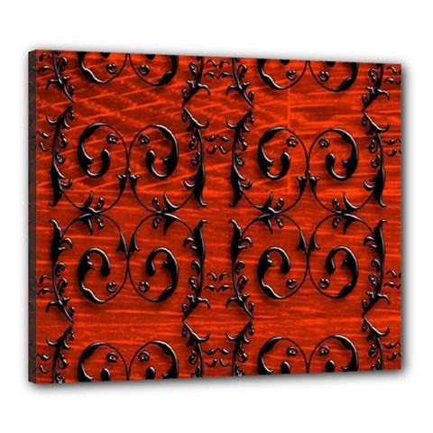 3d Metal Pattern On Wood Canvas 24  X 20  by Amaryn4rt