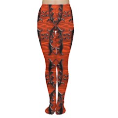 3d Metal Pattern On Wood Women s Tights by Amaryn4rt