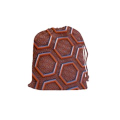 3d Abstract Patterns Hexagons Honeycomb Drawstring Pouches (medium)  by Amaryn4rt