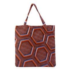 3d Abstract Patterns Hexagons Honeycomb Grocery Tote Bag by Amaryn4rt