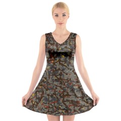 A Complex Maze Generated Pattern V-neck Sleeveless Skater Dress by Amaryn4rt
