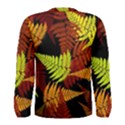 3d Red Abstract Fern Leaf Pattern Men s Long Sleeve Tee View2