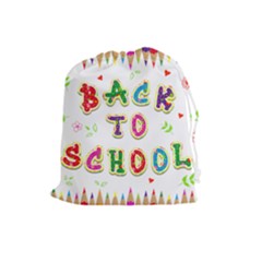 Back To School Drawstring Pouches (large)  by Amaryn4rt