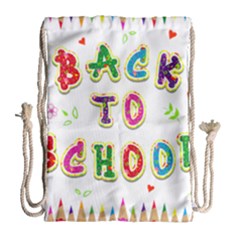 Back To School Drawstring Bag (large) by Amaryn4rt